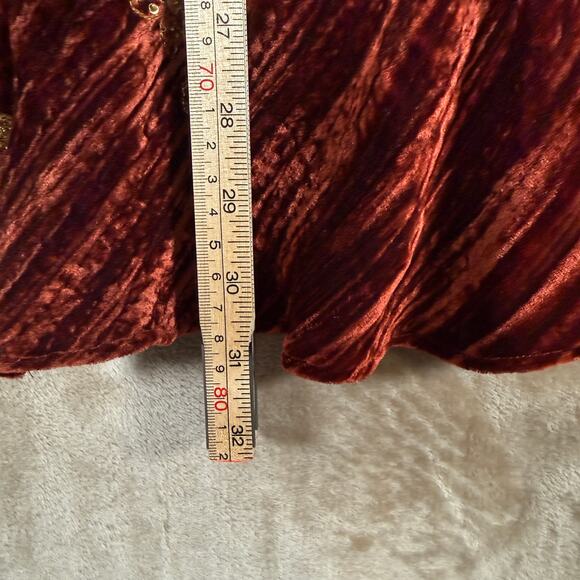 E by ECI Velvet Embroidered Top | Beaded Detail Boho Holiday Blouse | 22W - Picture 8 of 9